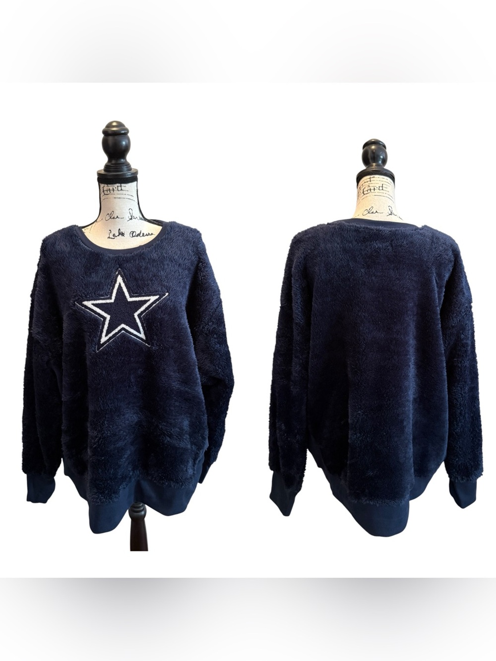 Touch by Alyssa Milano NFL Sweatshirt Sherpa Fleece Blue Size 3X Dallas Cowboys - Picture 11 of 11